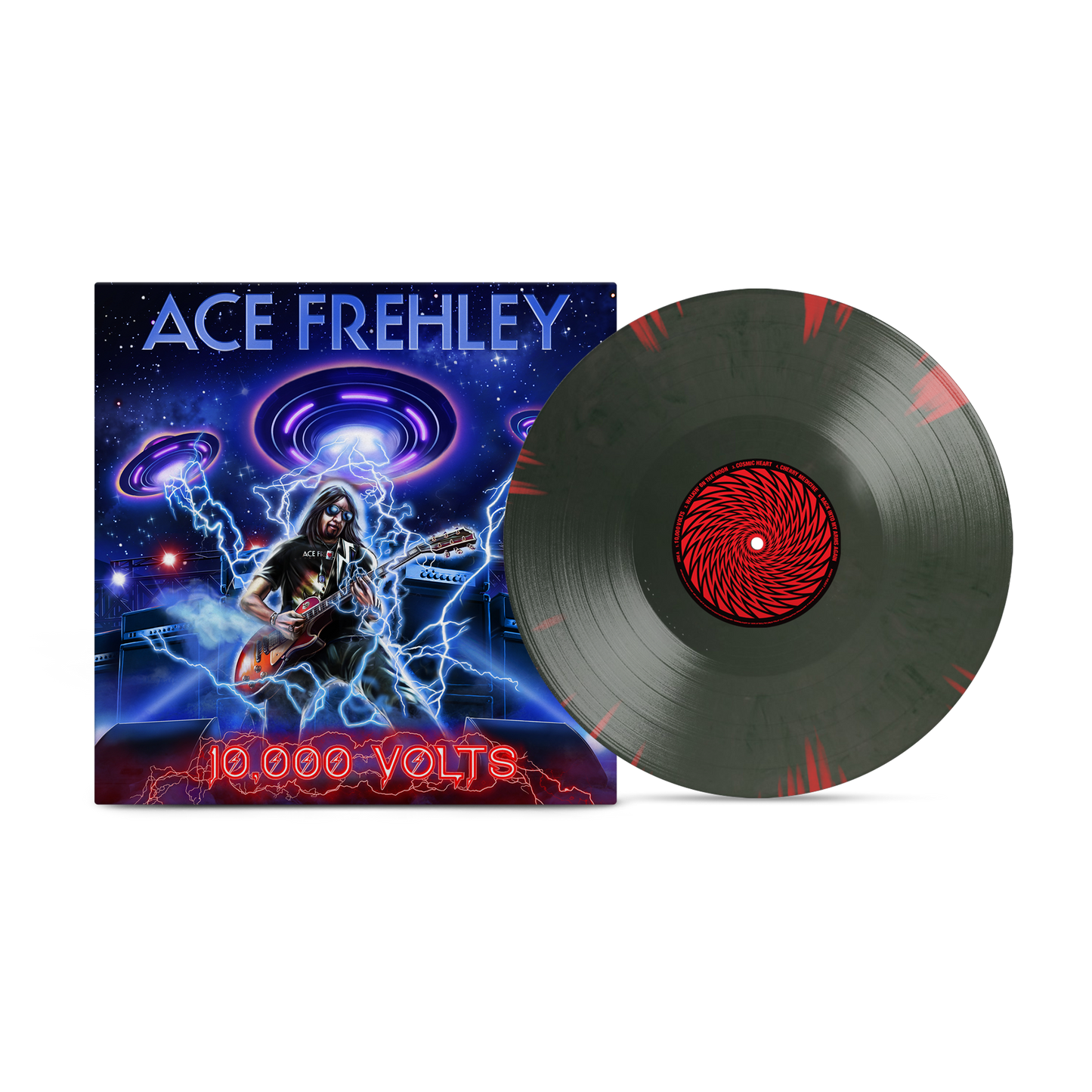 Ace Frehley "10,000 Volts" LP (red splatter vinyl)