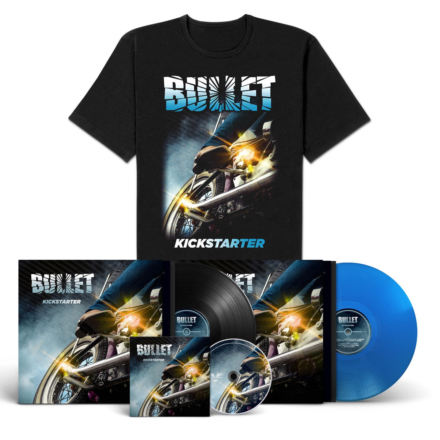 Bullet "Kickstarter" exclusive CD-LP-LP-Shirt-Bundle "Kickstart"