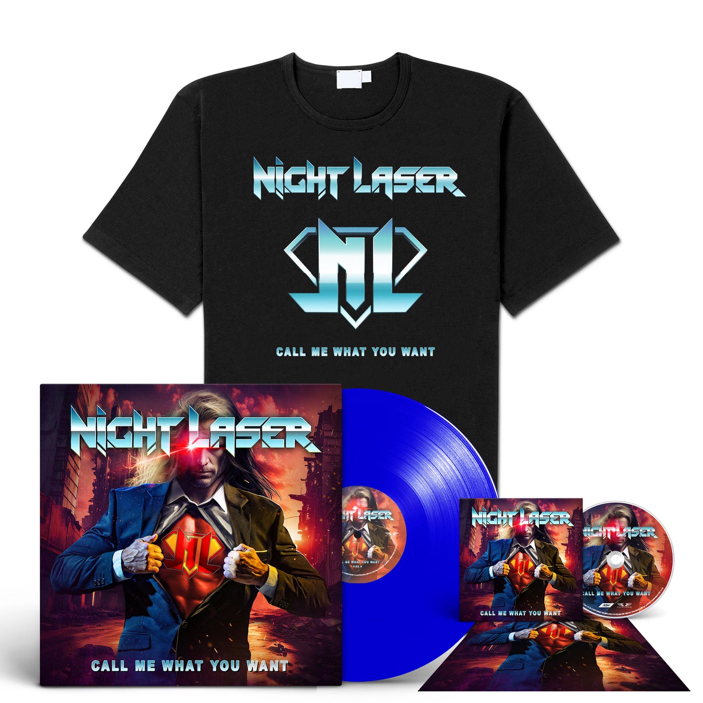 Night Laser "Call Me What You Want" CD-LP-Bundle "Call Me"