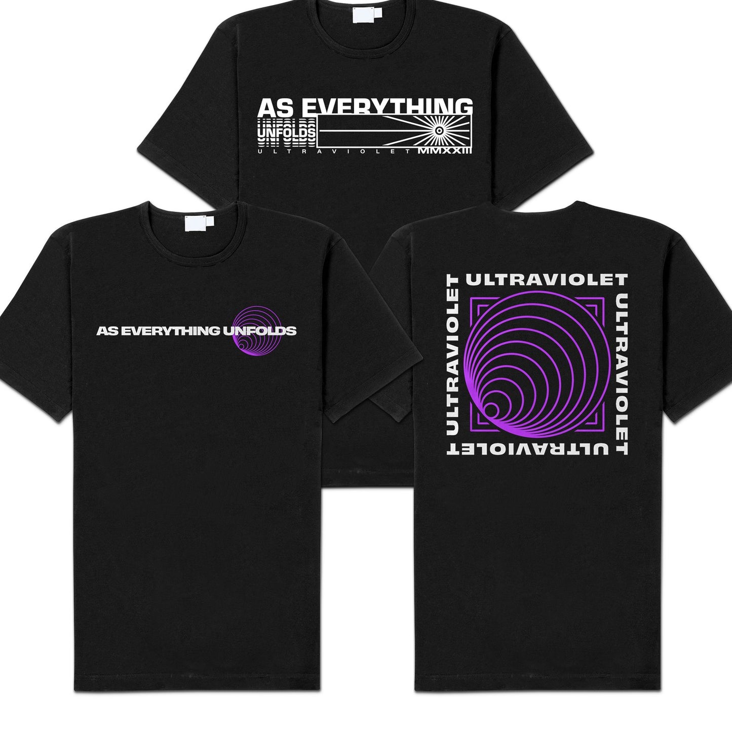 As Everything Unfolds "MMXXIII" + "Ultraviolet" Shirts