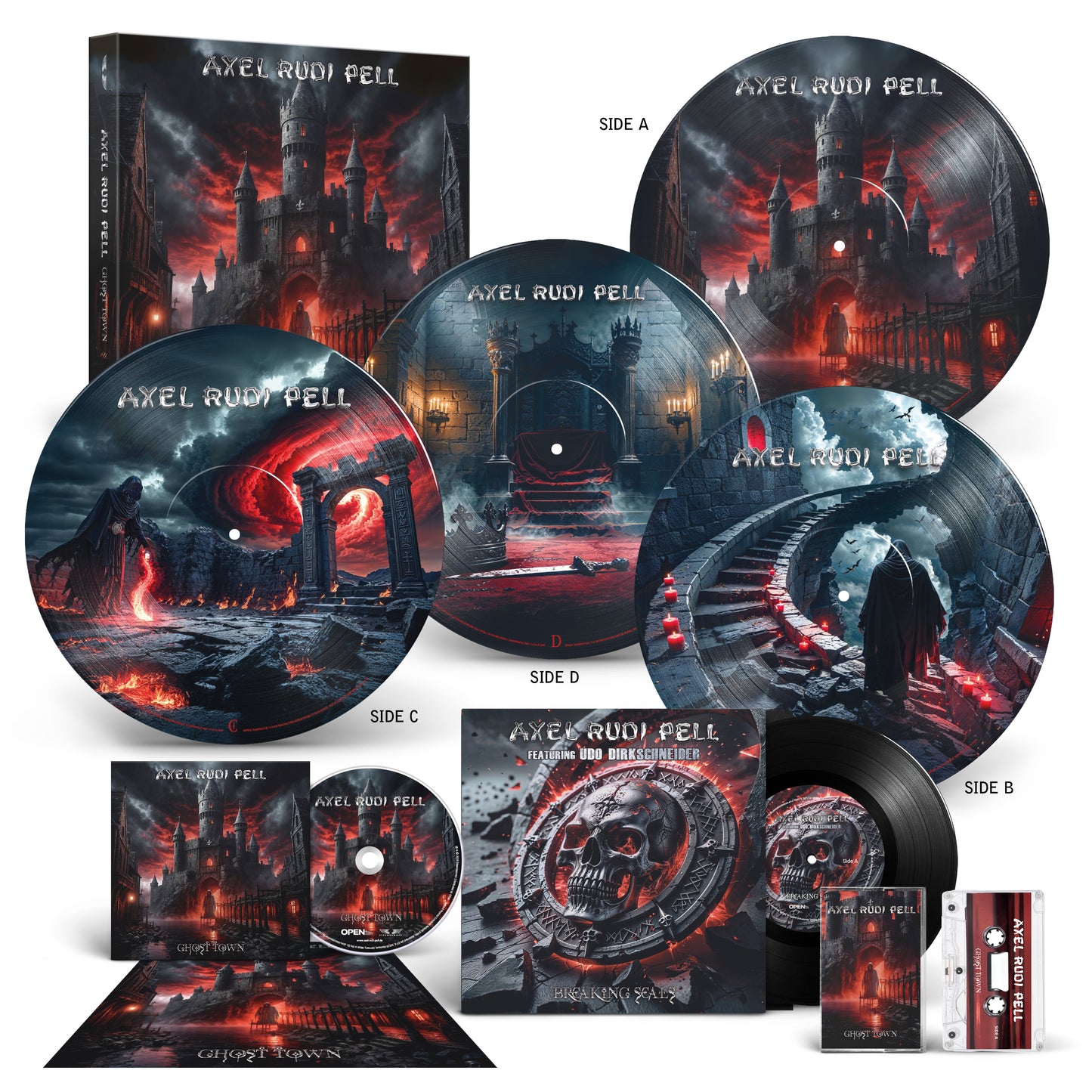 Axel Rudi Pell "Ghost Town" exclusive Box-2LP-2LP-CD-Bundle "Skull"