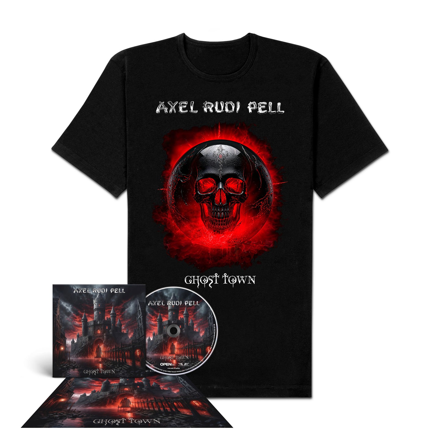 Axel Rudi Pell "Ghost Town" CD-Shirt-Bundle "Skull" (digipak)