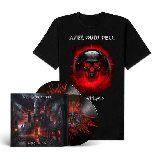 Axel Rudi Pell "Ghost Town" exclusive 2LP-Shirt-Bundle "Skull" (splatter black & rusty red vinyl)