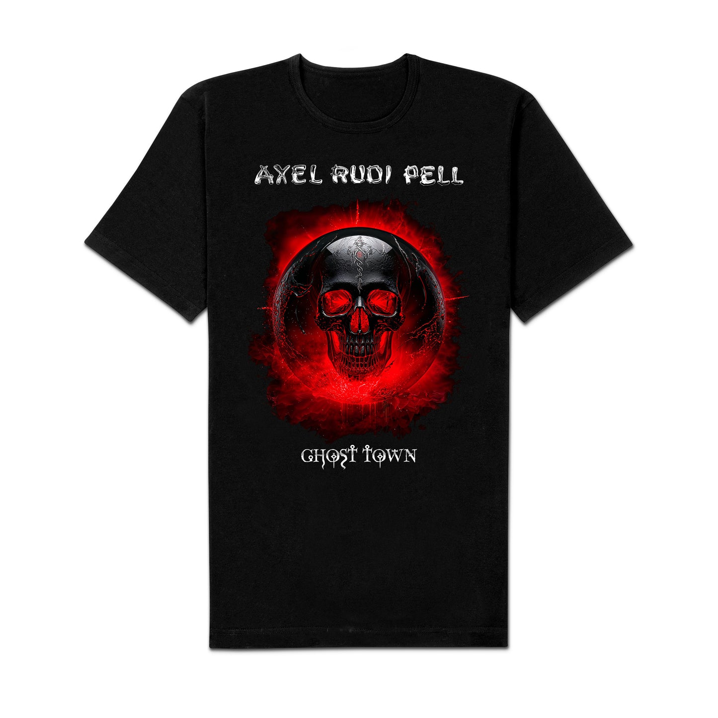 Axel Rudi Pell "Ghost Town" exclusive 2LP-Shirt-Bundle "Skull" (splatter black & rusty red vinyl)