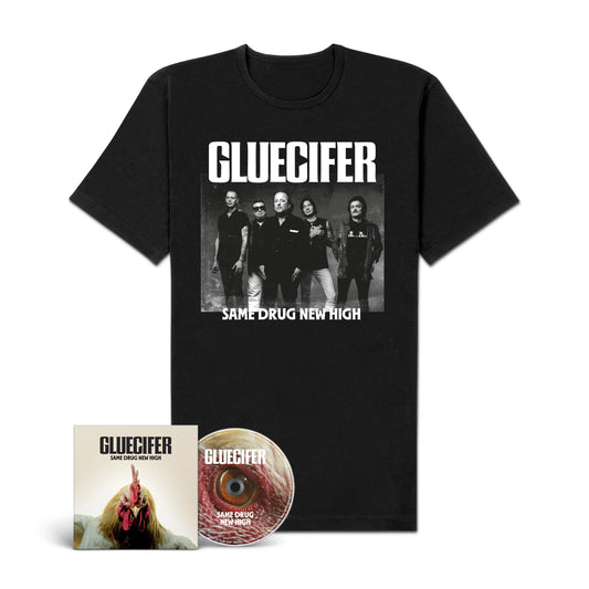 Gluecifer "Same Drug New High" CD-Shirt-Bundle "Band"
