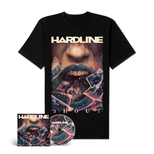 Hardline "Shout" CD-Shirt-Bundle "Mouth"