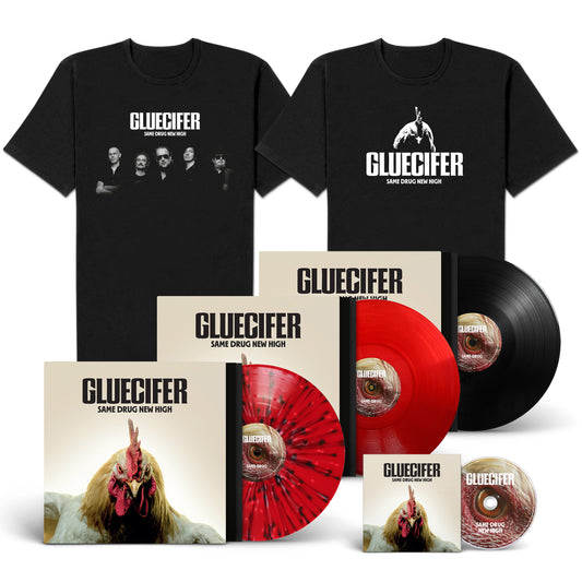 Gluecifer "Same Drug New High" exclusive CD-LP-LP-LP-Shirts-Bundle "Band" & "Cock"