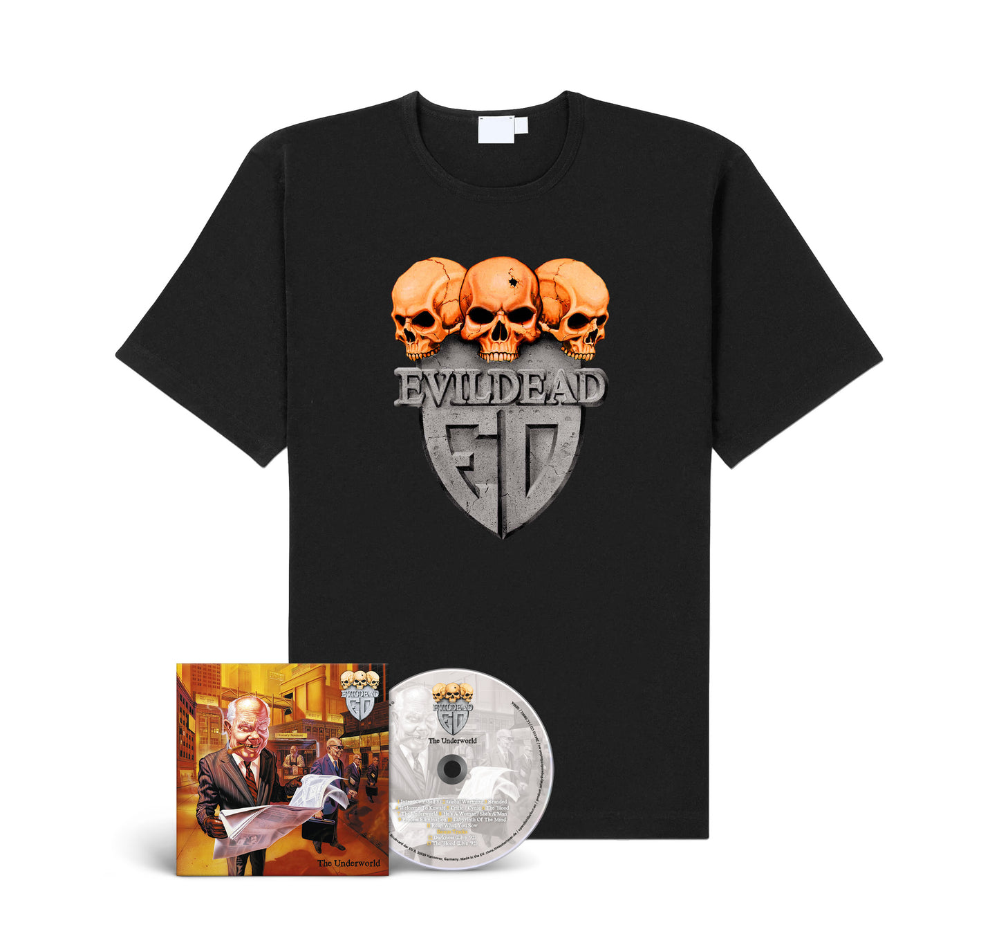 Evildead "The Underworld" CD-Shirt-Bundle "Skulls"