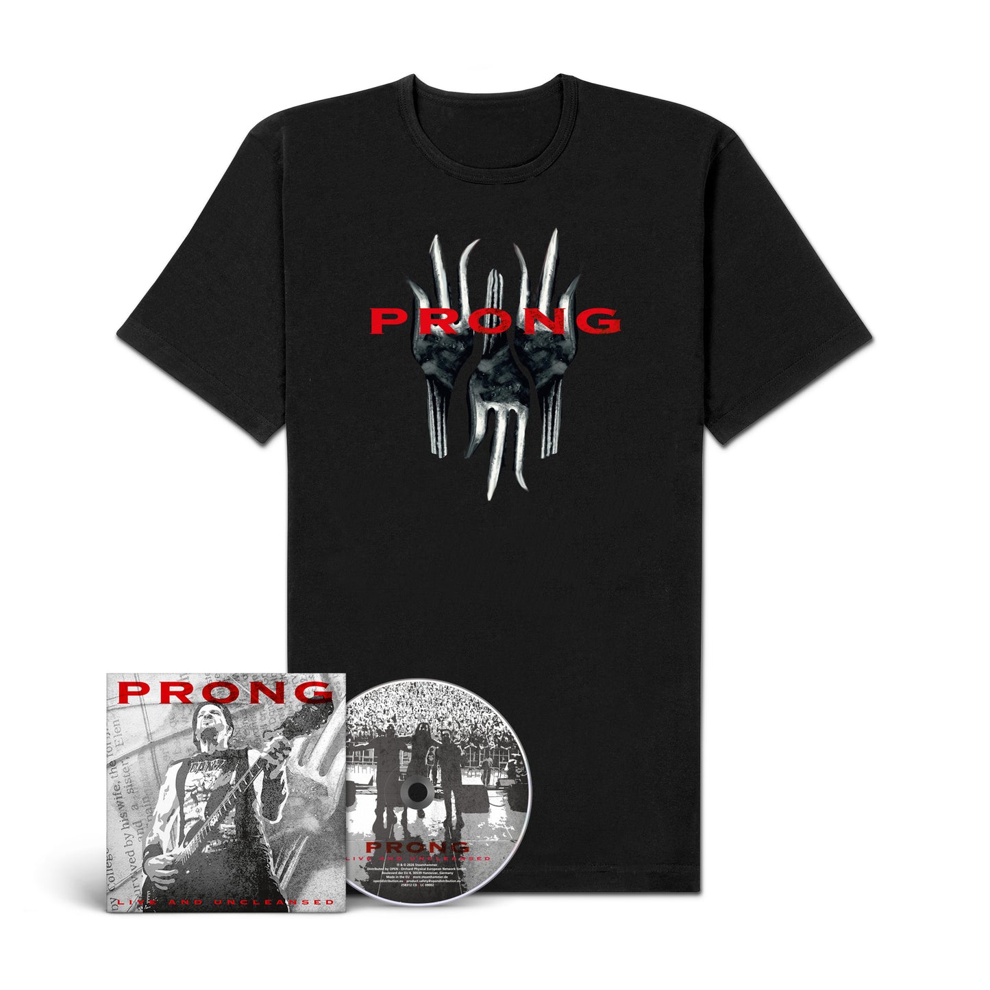 Prong "Live And Uncleansed" CD-Shirt-Bundle "Fork"