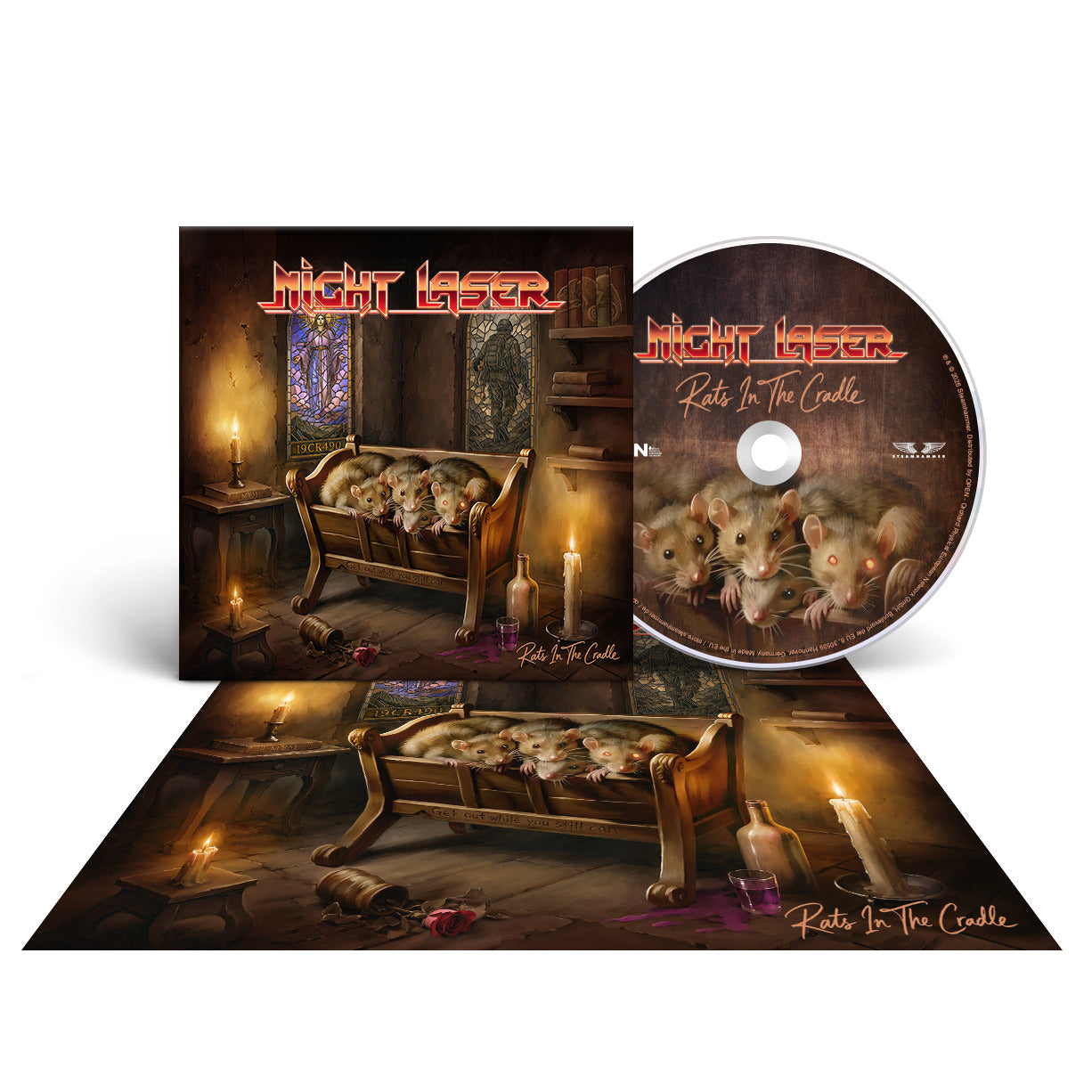 Night Laser "Rats In The Cradle" LP-CD-Shirt-Bundle "Rats"