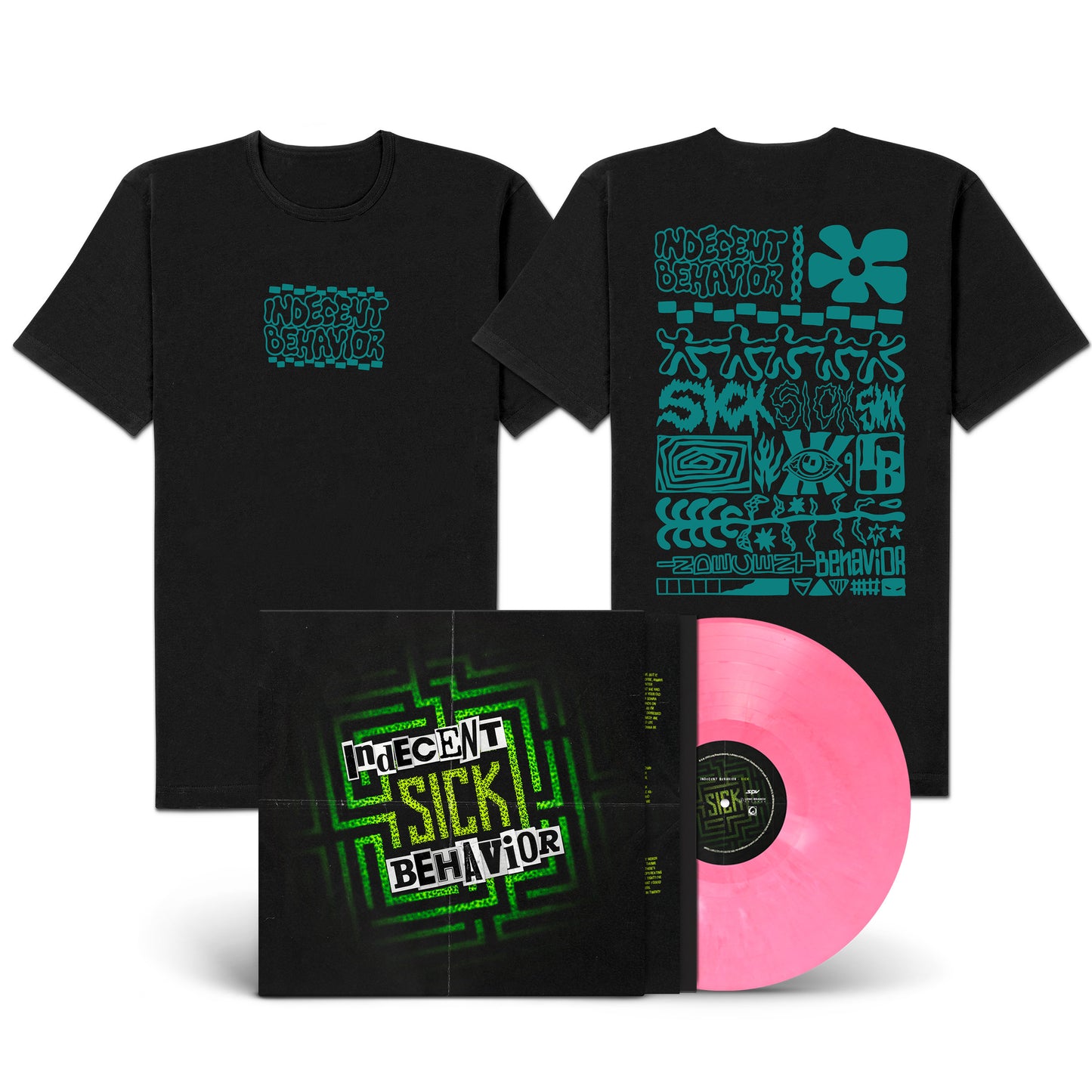 Indecent Behavior "SICK" LP-Shirt-Bundle "Weirdness"