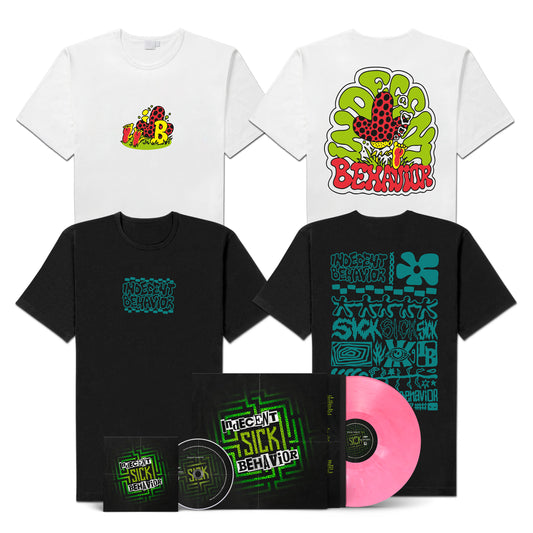 Indecent Behavior "SICK" CD-LP-Shirts-Bundle "Weirdness" & Mushroom"