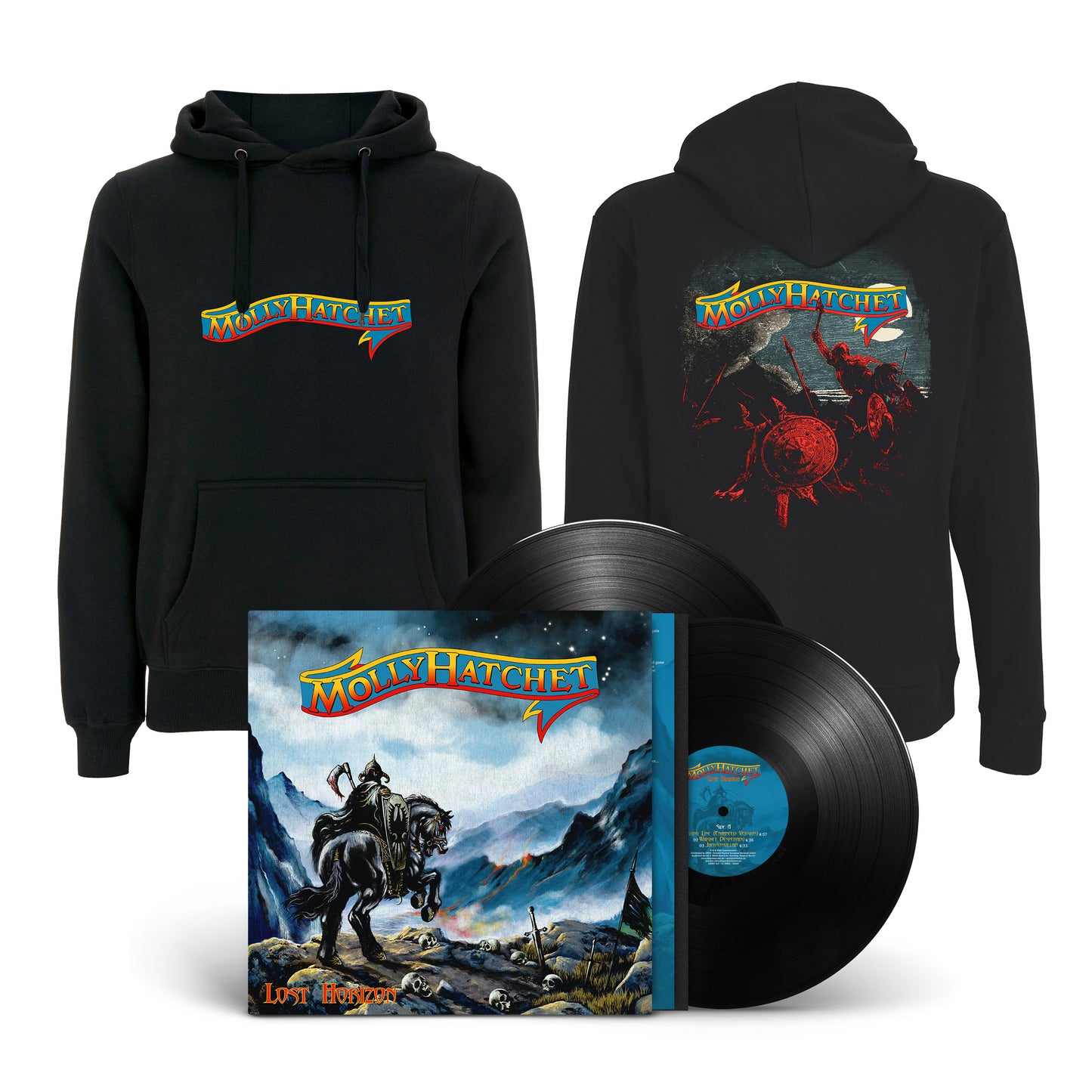 Molly Hatchet "Lost Horizon" LP-Hoodie Bundle "Firing"